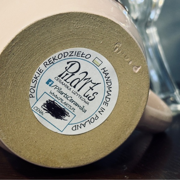 Handmade Pilarts Polish Pottery Mug 16 oz Pink Easter Bunny 🐰 - Picture 7 of 8